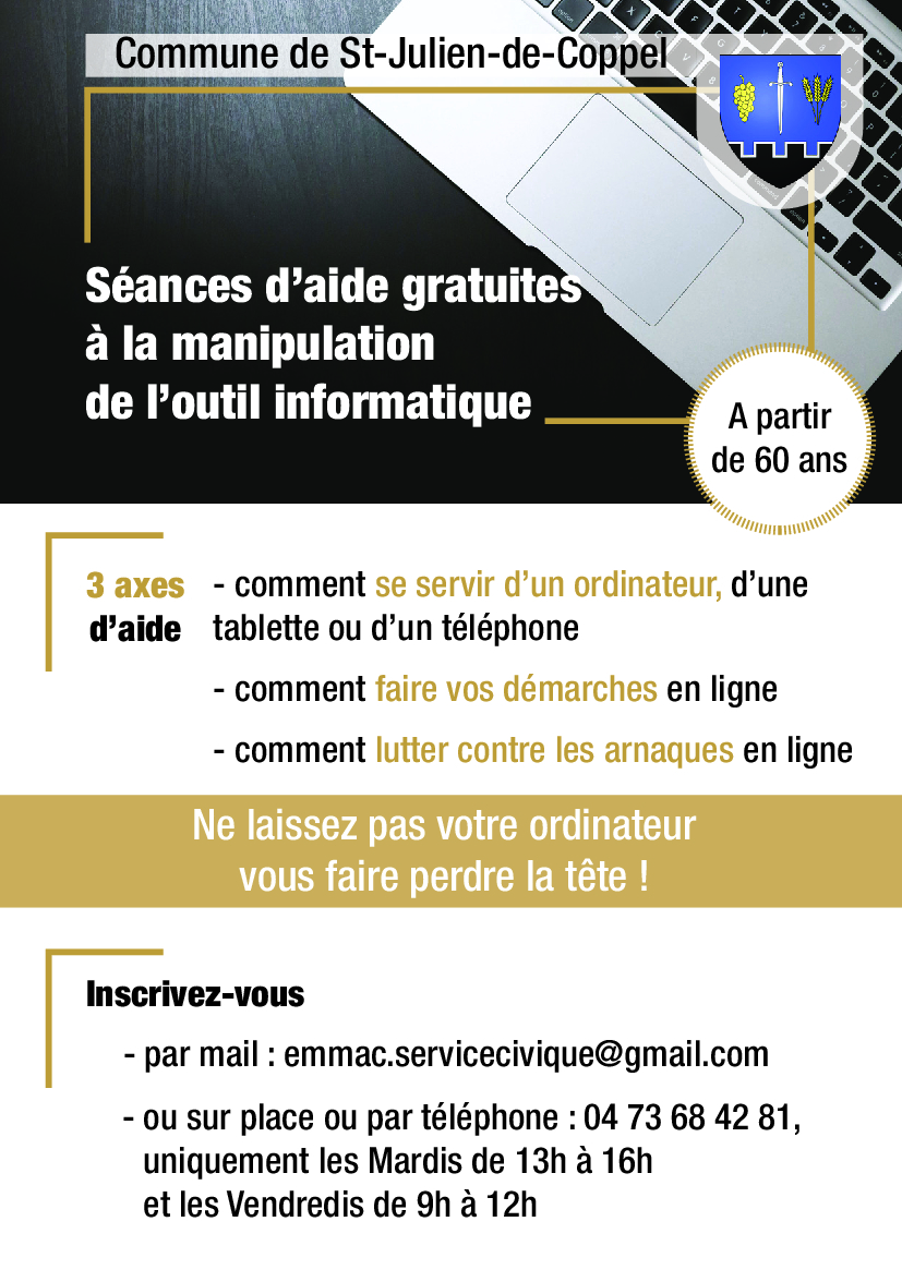 Flyer informant des cours d'informatique